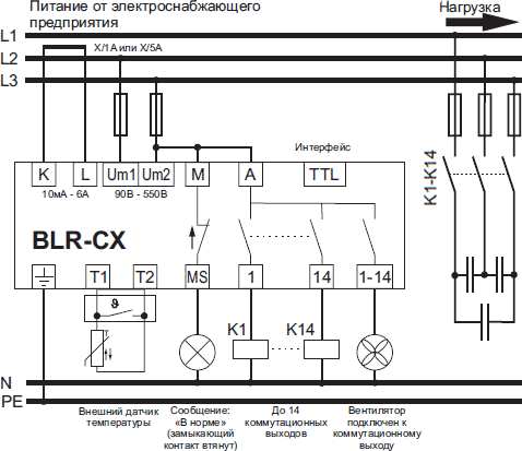 Схема подключения регулятора BELUK BLR-CX